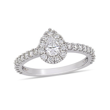 Pear Certified Diamond (1 ct. t.w.) Halo Engagement Ring in 14k White Gold