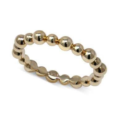 Polished Ball Beaded Band in 14k Gold