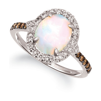 Neopolitan Opal (1-1/5 ct. t.w.) & Diamond (3/8 ct. t.w.) Ring in 14k White Gold