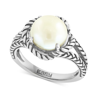 EFFY® Freshwater Pearl (9mm) Rope-Style Ring in Sterling Silver