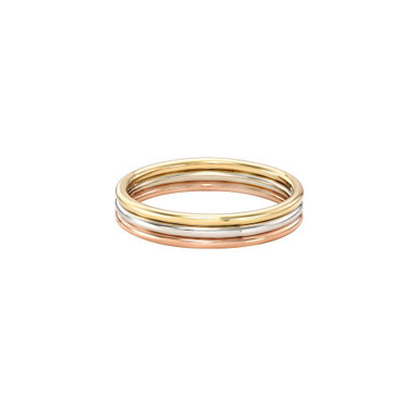 14K Gold Multi Tone Trio Band