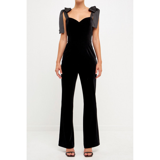Women's Velvet Satin Sweetheart Jumpsuit