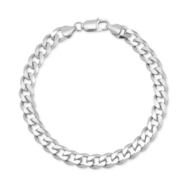 Men's Curb Chain Bracelet in Sterling Silver