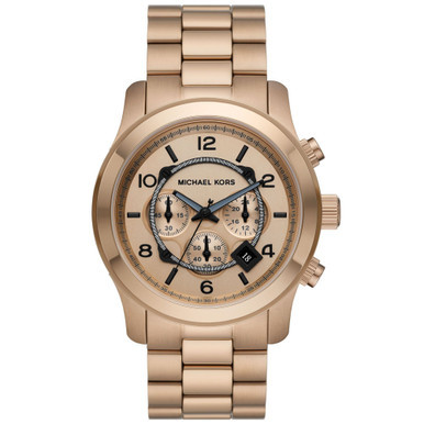 Unisex Runway Quartz Chronograph Beige Gold-Tone Stainless Steel Watch 45mm