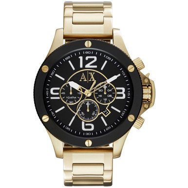 Men's Chronograph Gold Tone Stainless Steel Bracelet Watch 48mm