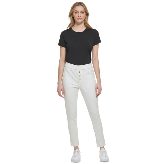 Women's Pull-On Faux-Button-Fly Skinny Pants