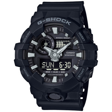 Men's Analog-Digital Black Resin Strap Watch 53x58mm GA-700-1B