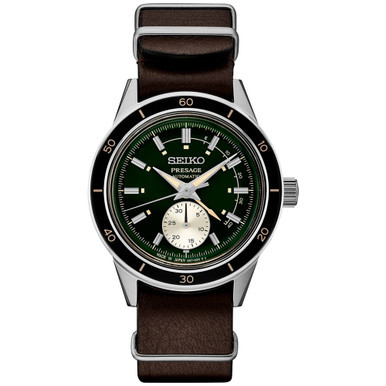 Men's Automatic Presage Brown Leather Strap Watch 41mm