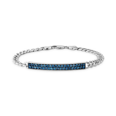 EFFY® Men's London Blue Topaz (2-1/4 ct. t.w.) Bracelet in Sterling Silver