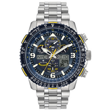 Eco-Drive Men's Analog-Digital Promaster Blue Angels Skyhawk A-T Stainless Steel Bracelet Watch 46mm
