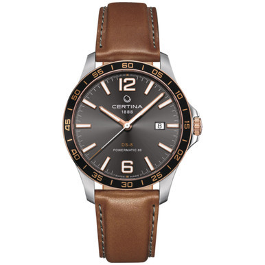 Men's Swiss Automatic DS-8 Brown Leather Strap Watch 41mm