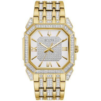 Men's Crystal Octava Gold-Tone Stainless Steel Bracelet Watch 40mm