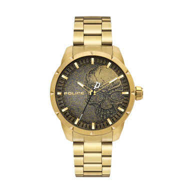Men's Analog Gold-tone Stainless Steel Watch, 46mm