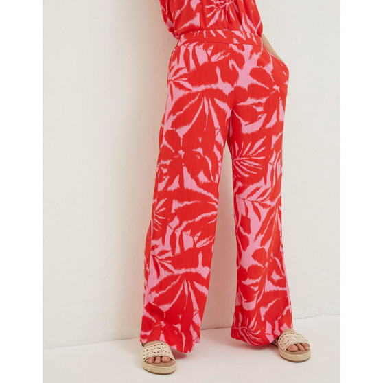 Women's Ikat Leaves Palazzo Pants