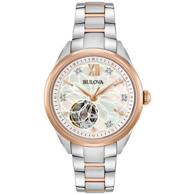 Women's Automatic Diamond Accent Two-Tone Stainless Steel Bracelet Watch 34mm 98P170