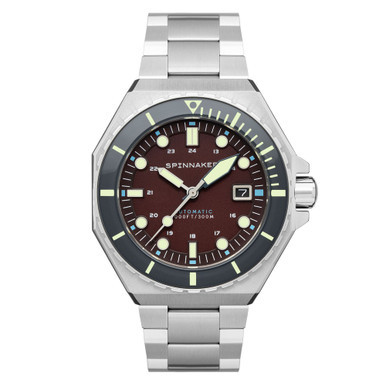 Men's Dumas Automatic Bordeaux with Silver-Tone Solid Stainless Steel Bracelet Watch 44mm