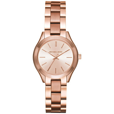 Women's Slim Runway Rose Gold-Tone Stainless Steel Bracelet Watch 33mm