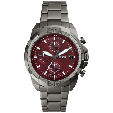 Men's Bronson Chronograph Smoke Stainless Steel Watch, 44mm