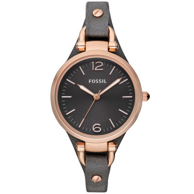 Women's Georgia Ash Gray Leather Strap Watch 32mm ES3077