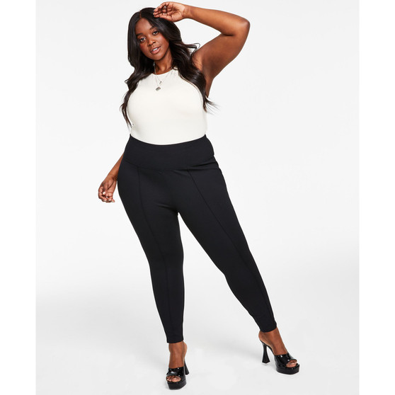 Trendy Plus Size High-Waist Ponte Pants, Created for Macy's