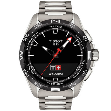 Men's Swiss T-Touch Connect Solar Titanium Bracelet Smart Watch 48mm