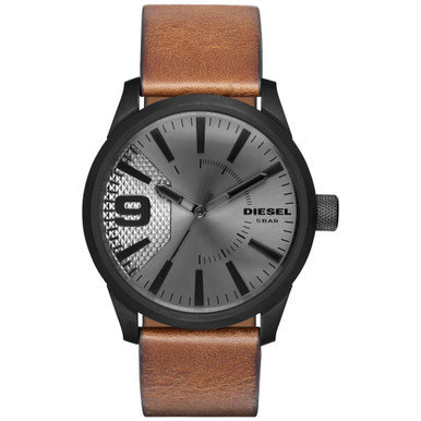 Men's Rasp Light Brown Leather Strap Watch 46x53mm DZ1764