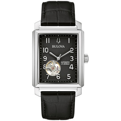 Men's Automatic Sutton Black Leather Strap Watch 33mm