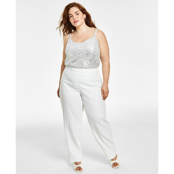 Plus Size High-Rise Side-Zip Pants