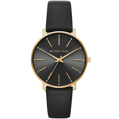Women's Pyper Black Leather Strap Watch 38mm