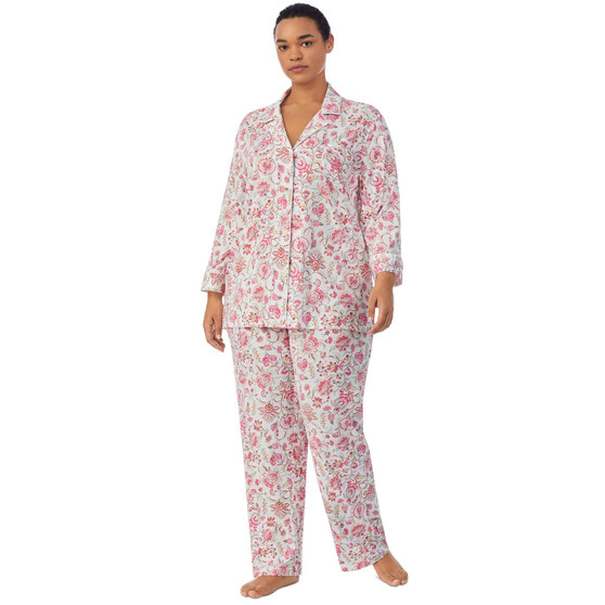 Plus Size 2-Pc. Notched-Collar Pajamas Set
