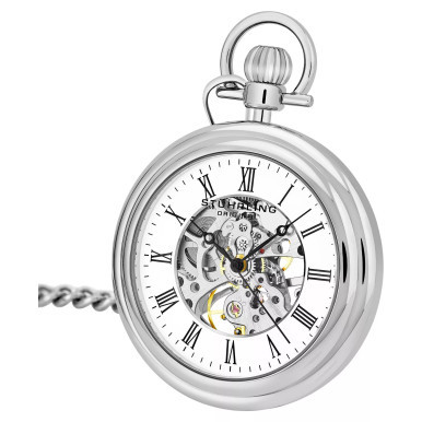 Men's Silver-Tone Stainless Steel Chain with Black Accents Watch 47mm