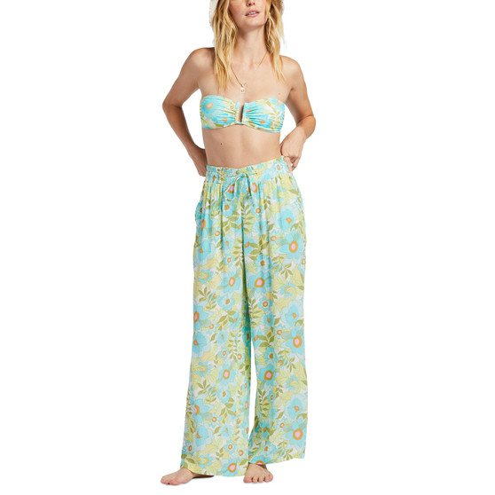 Juniors' Sun Rays Crinkled Tie-Front Pull-On Side-Pocket Pants