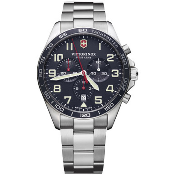 Swiss Army Men's Chronograph FieldForce Stainless Steel Bracelet Watch 42mm