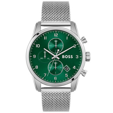 Skymaster Men's Chronograph Stainless Steel Mesh Bracelet Watch 44mm