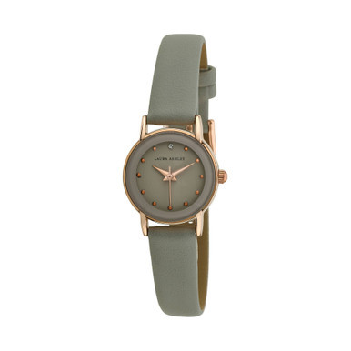Women's Gray Vegan Leather Strap Watch 24mm