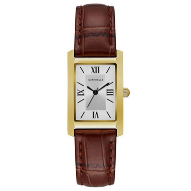 Women's Brown Leather Strap Watch 21x33mm