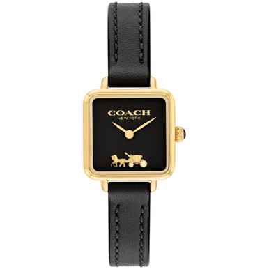 Women's Cass Signature Horse and Carriage Black Leather Strap Watch, 22mm