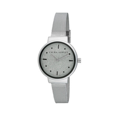 Spray Silver Mesh Powered Glitz Dial Watch