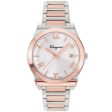 Men's Swiss Gancini Two-Tone Stainless Steel Bracelet Watch 41mm