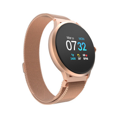 Women's Sport 3 Rose Gold-Tone Mesh Strap Fitness Tracker Smartwatch, 45mm