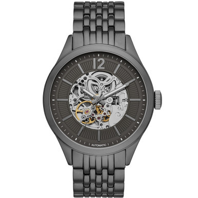 Mens Gunmetal Bracelet Automatic Watch 46mm