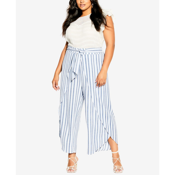 Trendy Plus Size Summer Stripe Pants