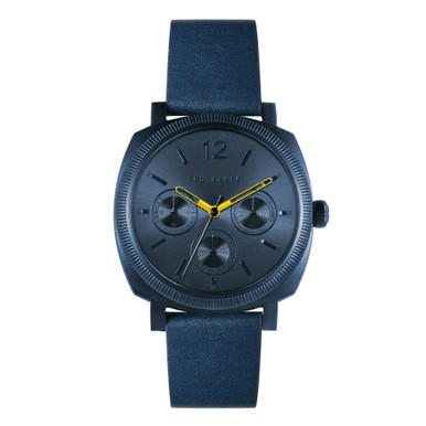 Men's Caine Blue Leather Strap Watch 42mm