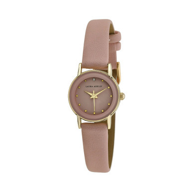 Women's Pink Vegan Leather Strap Watch 24mm