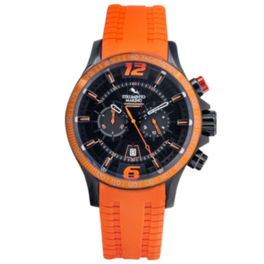 Men's Chronograph Hurricane Orange Silicone Strap Watch 46mm