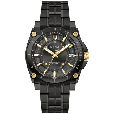 Men's Precisionist Icon Black-Tone Stainless Steel Bracelet Watch 40mm