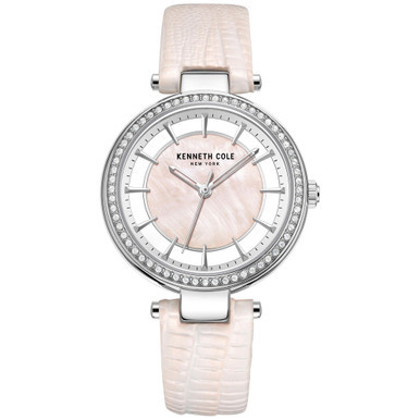 Women's Transparency Pink Leather Strap Watch 34mm