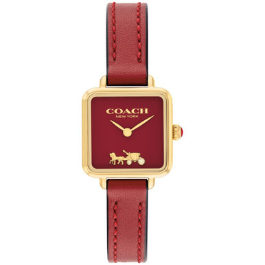 Women's Cass Signature Horse and Carriage Red Leather Strap Watch, 22mm