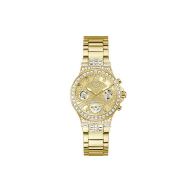 Women's Gold-Tone Stainless Steel Glitz Bracelet Multi-Function Watch 36mm