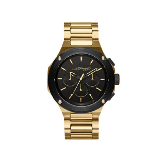 Men's Brushed Gold-Tone Metal Bracelet Watch 46mm